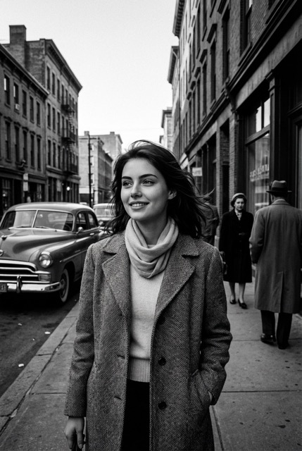 1950s Black and White Street